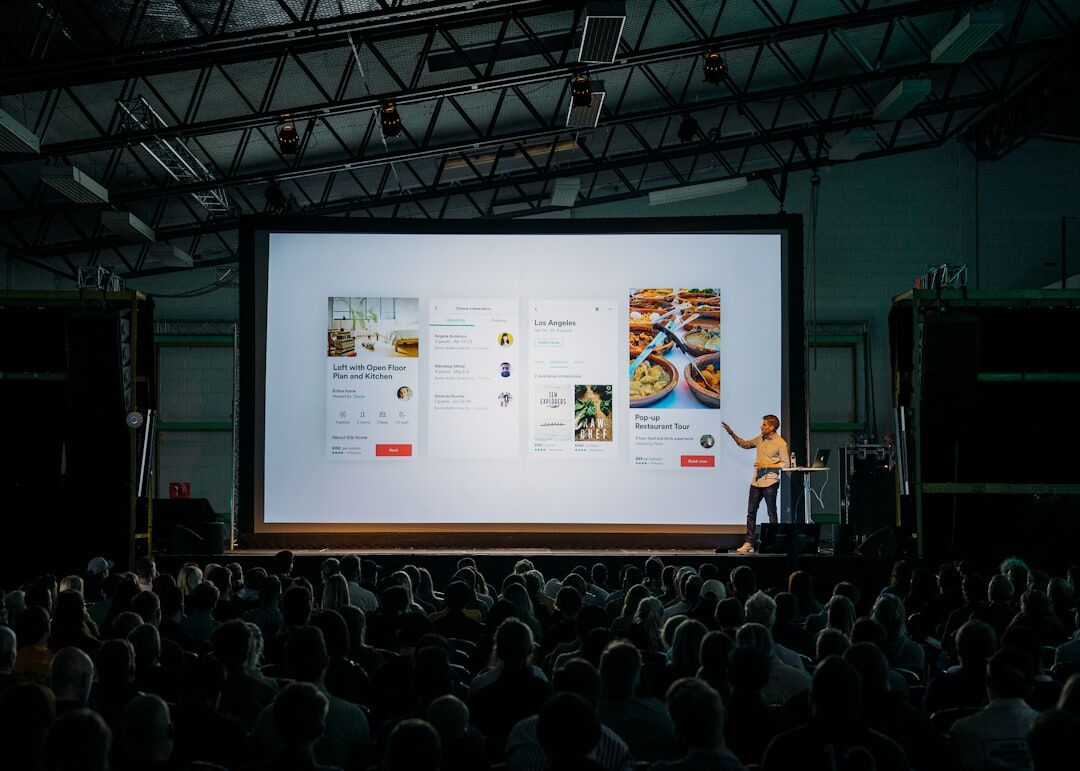 person presenting ideas to audience