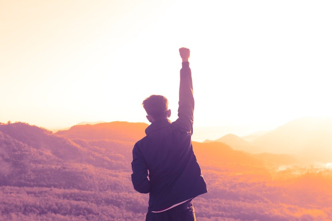 person celebrating success